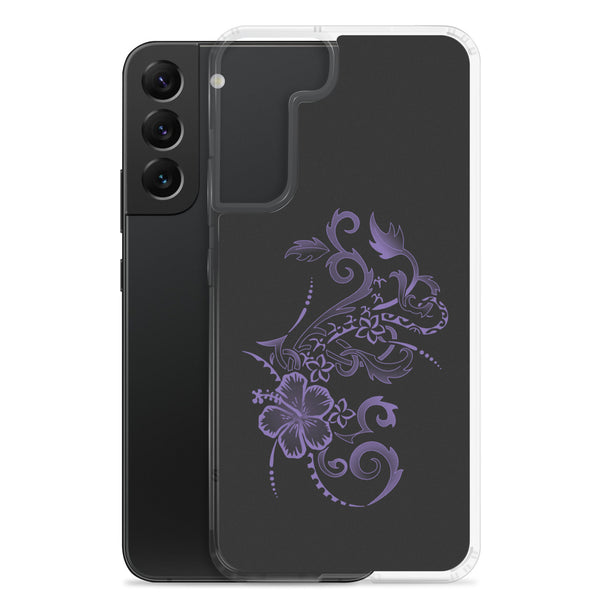 Hibiscus Tattoo  Purple - Samsung Galaxy Case S10 S20 S21 S22 E FE Plus and Ultra