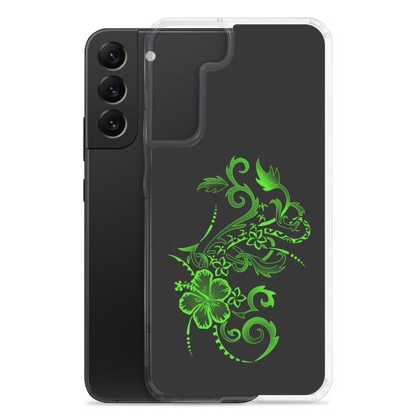 Hibiscus Tattoo  - Lime Green - Samsung Galaxy Case S10 S20 S21 S22 E FE Plus and Ultra