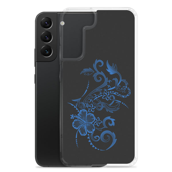 Hibiscus Tattoo - Blue - Samsung Galaxy Case S10 S20 S21 S22 E FE Plus and Ultra