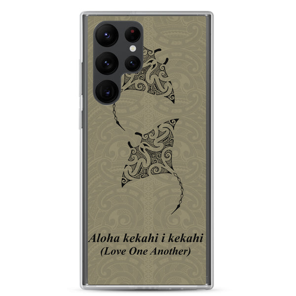 Manta Ray Polynesian Tattoo Aloha Kekahi I Kekahi (Love One Another) - Samsung Galaxy Case S10 S20 S21 S22 E FE Plus and Ultra