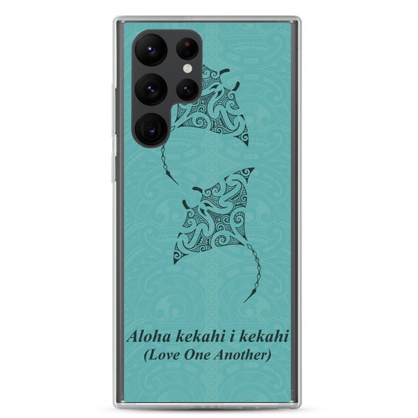 Manta Ray Polynesian Tattoo Aloha Kekahi I Kekahi (Love One Another) - Samsung Galaxy Case S10 S20 S21 S22 E FE Plus and Ultra