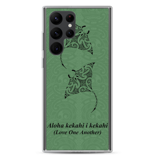 Manta Ray Polynesian Tattoo Aloha Kekahi I Kekahi (Love One Another) - Samsung Galaxy Case S10 S20 S21 S22 E FE Plus and Ultra