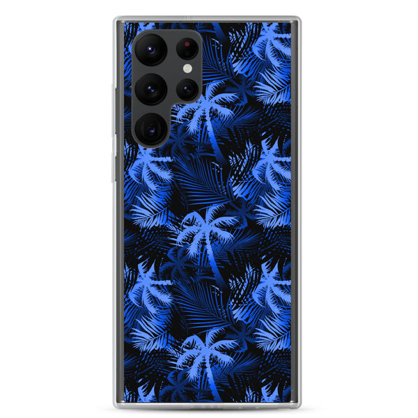Palm Tree - Blue - Samsung Galaxy Case S10 S20 S21 S22 E FE Plus and Ultra