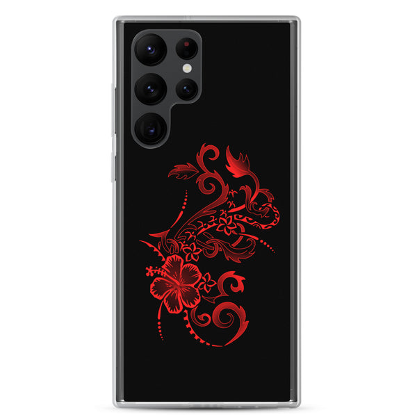 Hibiscus Tattoo - Red - Samsung Galaxy Case S10 S20 S21 S22 E FE Plus and Ultra