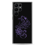 Hibiscus Tattoo  Purple - Samsung Galaxy Case S10 S20 S21 S22 E FE Plus and Ultra