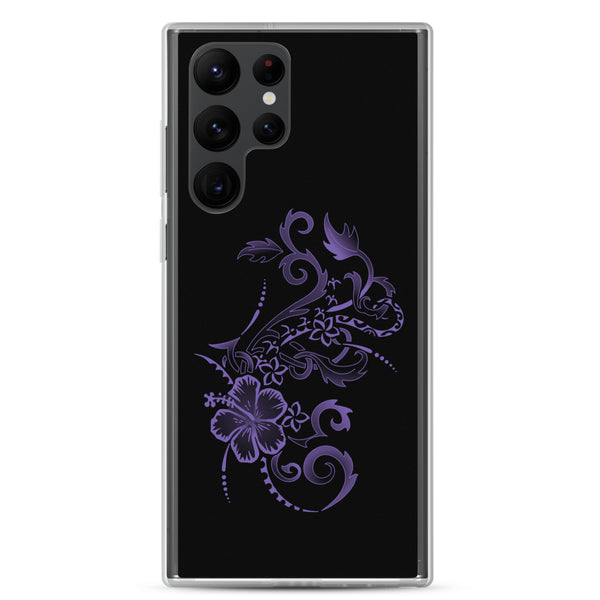 Hibiscus Tattoo  Purple - Samsung Galaxy Case S10 S20 S21 S22 E FE Plus and Ultra