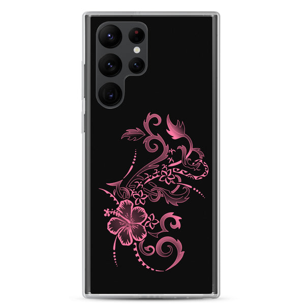Hibiscus Tattoo - Hot Pink - Samsung Galaxy Case S10 S20 S21 S22 E FE Plus and Ultra