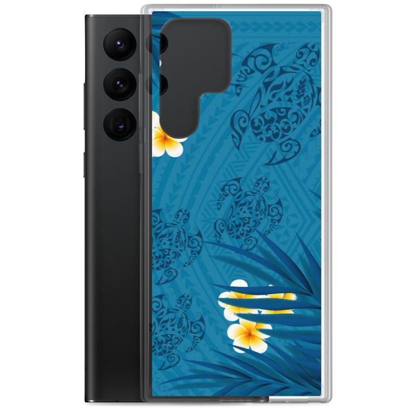 Honu (Hawaiian Sea Turtle) Family and Plumeria Tattoo - Samsung Galaxy Case S10 S20 S21 S22 E FE Plus and Ultra
