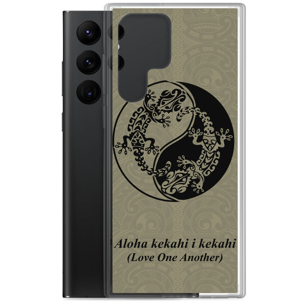 Gecko Yin Yang Polynesian Tattoo Aloha Kekahi I Kekahi (Love One Another) - Samsung Galaxy Case S10 S20 S21 S22 E FE Plus and Ultra