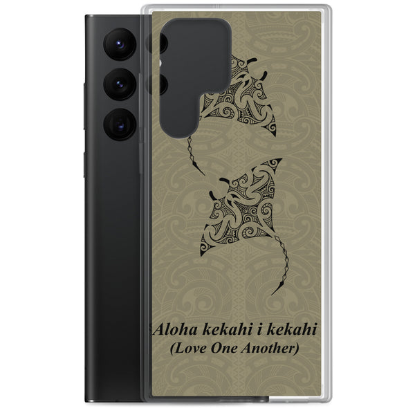 Manta Ray Polynesian Tattoo Aloha Kekahi I Kekahi (Love One Another) - Samsung Galaxy Case S10 S20 S21 S22 E FE Plus and Ultra