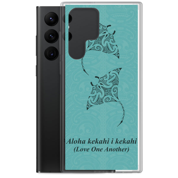 Manta Ray Polynesian Tattoo Aloha Kekahi I Kekahi (Love One Another) - Samsung Galaxy Case S10 S20 S21 S22 E FE Plus and Ultra