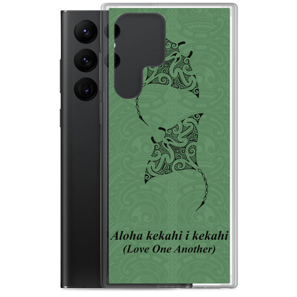 Manta Ray Polynesian Tattoo Aloha Kekahi I Kekahi (Love One Another) - Samsung Galaxy Case S10 S20 S21 S22 E FE Plus and Ultra