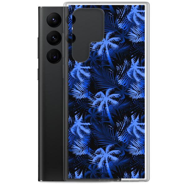 Palm Tree - Blue - Samsung Galaxy Case S10 S20 S21 S22 E FE Plus and Ultra