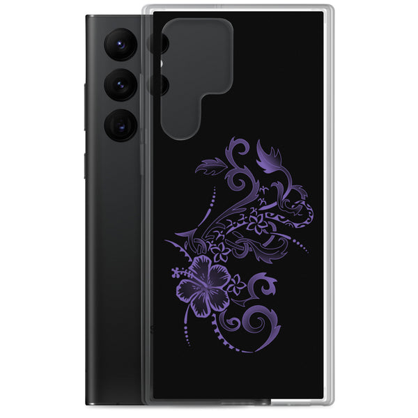 Hibiscus Tattoo  Purple - Samsung Galaxy Case S10 S20 S21 S22 E FE Plus and Ultra