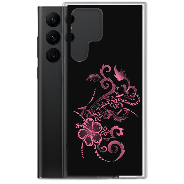 Hibiscus Tattoo - Hot Pink - Samsung Galaxy Case S10 S20 S21 S22 E FE Plus and Ultra