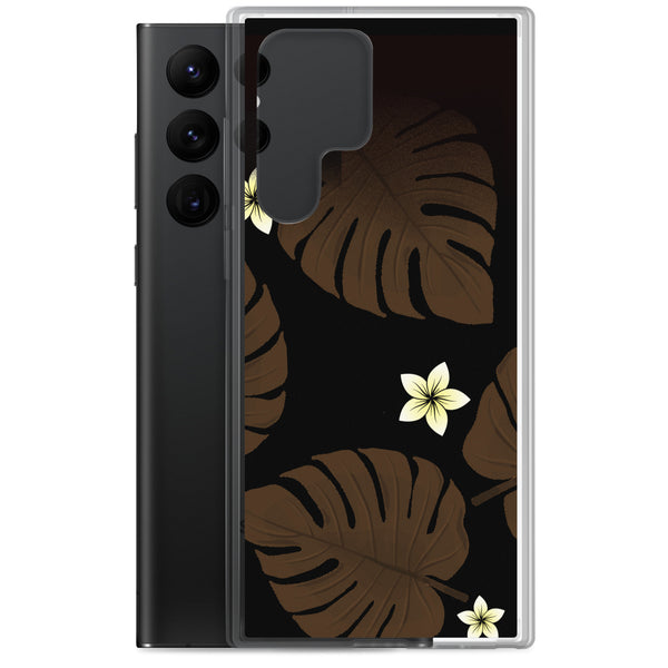 Monstera Leaf and Plumeria Samsung Galaxy Case S10 S20 S21 S22 E FE Plus and Ultra