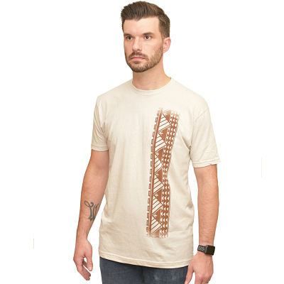 Mens Samoan tattoo print sand / off white t-shirt