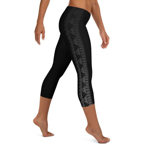 hawaiian tattoo yoga capri leggings