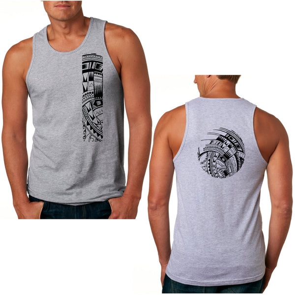 Samoan tattoo tank gray