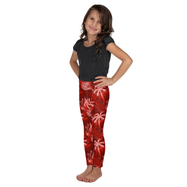 Red Palm Tree Kids Leggings