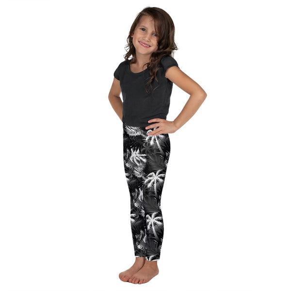 Black White Palm Tree Kids Leggings