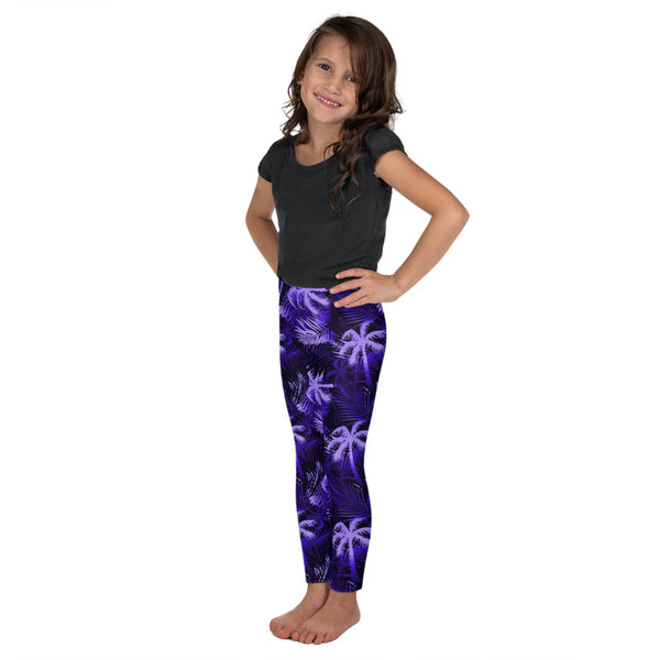 Purple Kids Palm Tree Leggings