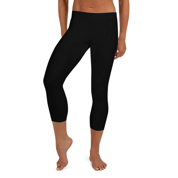 Black Hawaiian capri length leggings
