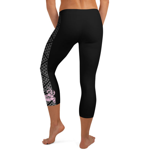 Tattoo leggings with hibiscus