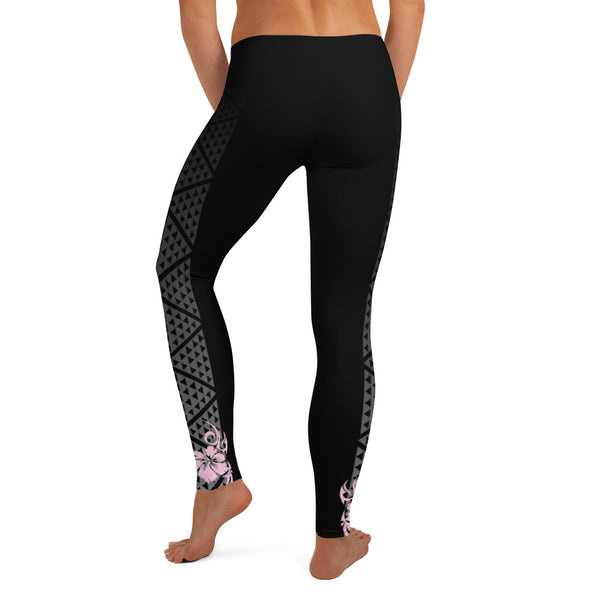 Hawaiian leggings with hibiscus