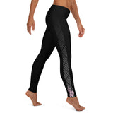 Tattoo leggings with hibiscus