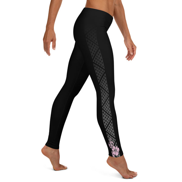 Tattoo leggings with hibiscus