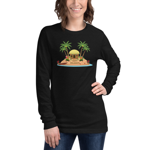 Christmas in Hawaii - Happy Huladays / Mele Kalikimaka Women's Long Sleeve Tee