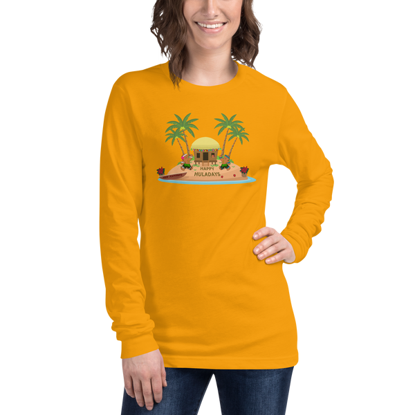 Christmas in Hawaii - Happy Huladays / Mele Kalikimaka Women's Long Sleeve Tee
