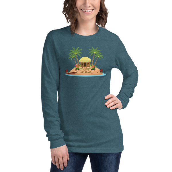 Christmas in Hawaii - Happy Huladays / Mele Kalikimaka Women's Long Sleeve Tee