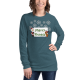 Christmas - Merry Fitness and a Happy New Rear Women's Long Sleeve Tee