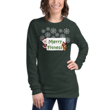 Christmas - Merry Fitness and a Happy New Rear Women's Long Sleeve Tee