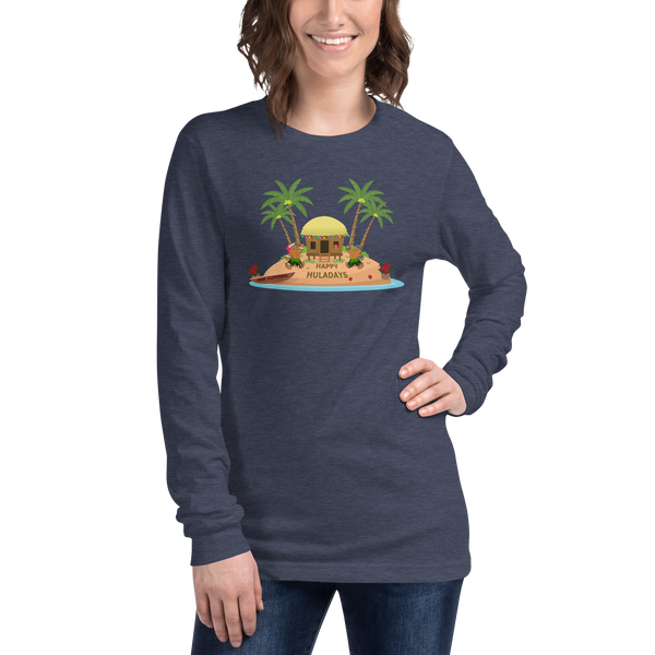 Christmas in Hawaii - Happy Huladays / Mele Kalikimaka Women's Long Sleeve Tee