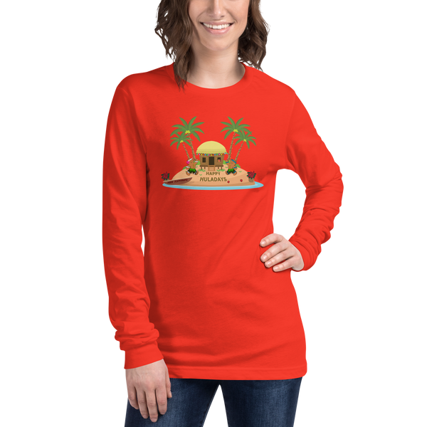 Christmas in Hawaii - Happy Huladays / Mele Kalikimaka Women's Long Sleeve Tee