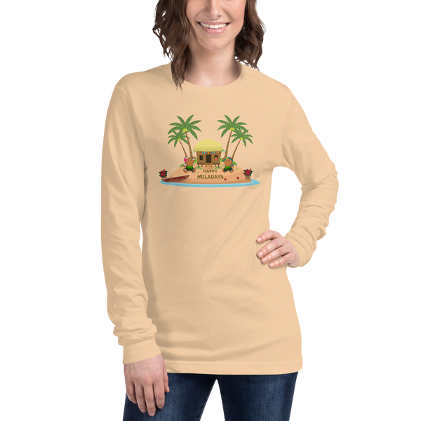 Christmas in Hawaii - Happy Huladays / Mele Kalikimaka Women's Long Sleeve Tee