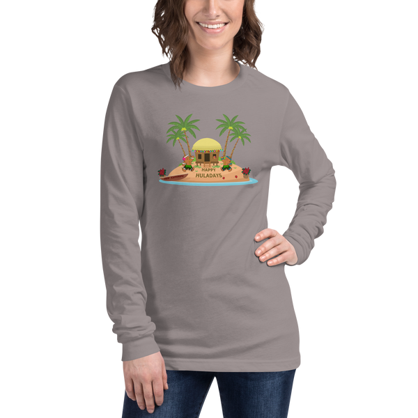 Christmas in Hawaii - Happy Huladays / Mele Kalikimaka Women's Long Sleeve Tee