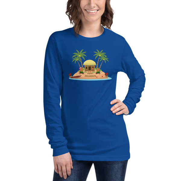 Christmas in Hawaii - Happy Huladays / Mele Kalikimaka Women's Long Sleeve Tee