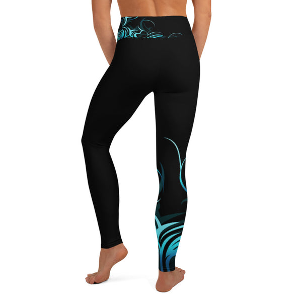 High waist tropical leggings