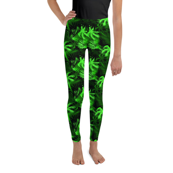 Child Hawaiian Green Palm Tree leggings