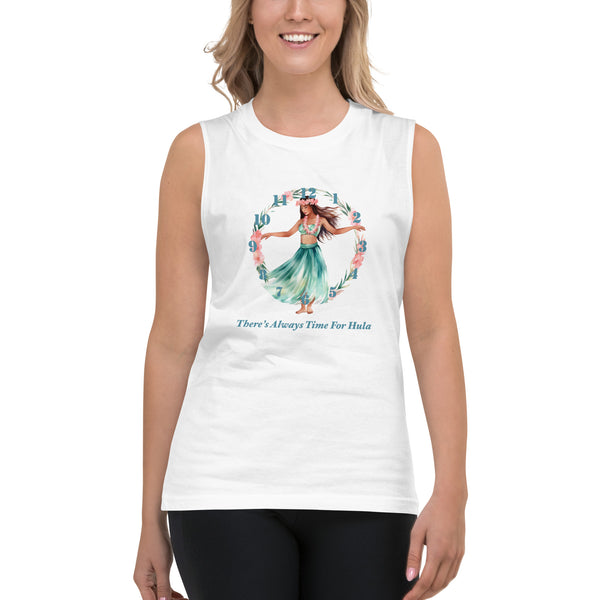 There's Always Time for Hula Unisex Muscle Shirt - Female Watercolor Design