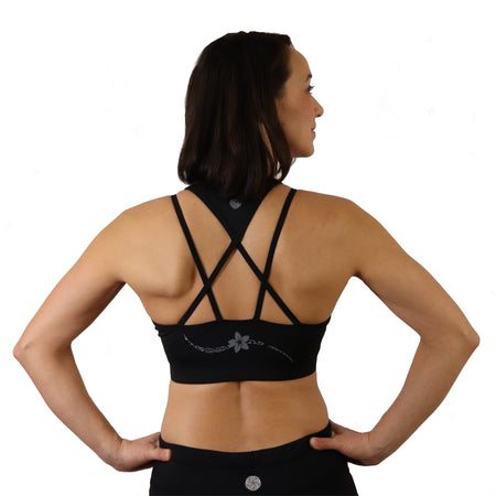 Tropical Fern Strappy Sports Bra with Removable Cups