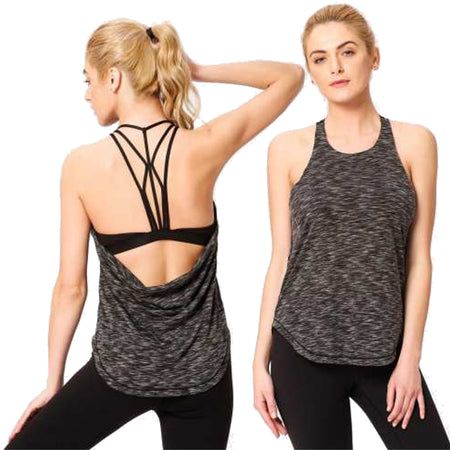 Black Strappy Open Back Tank Top from the Aloha Collection