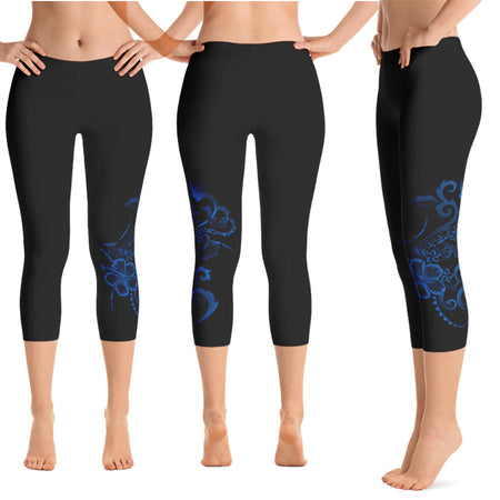 Bird of Paradise Hawaiian Floral and Tropical Fern Yoga Long Leggings - Plus Size Available