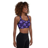 purple palm tree Hawaiian sports bra