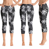 Hawaiian palm tree capri leggings