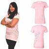 Pink and shimmery silver Hawaiian Plumeria t shirt